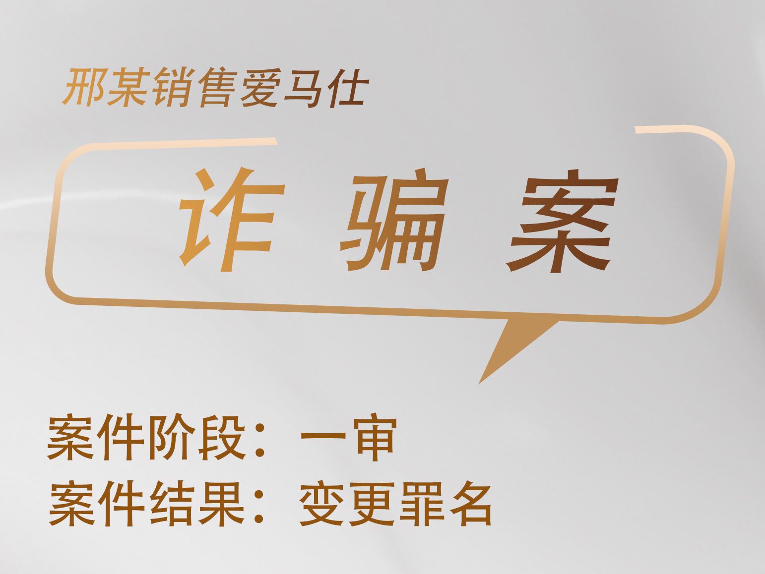 张宇鹏律师承办：邢某销售爱马仕诈骗案一审获变更罪名