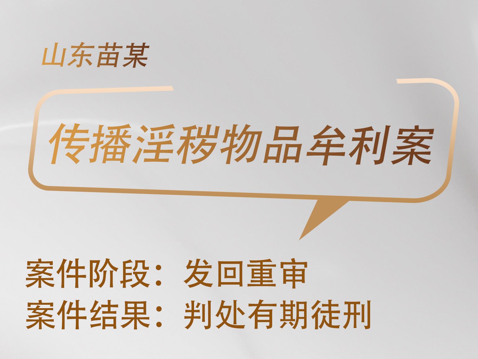 李继律师办理：山东苗某传播淫秽物品牟利案